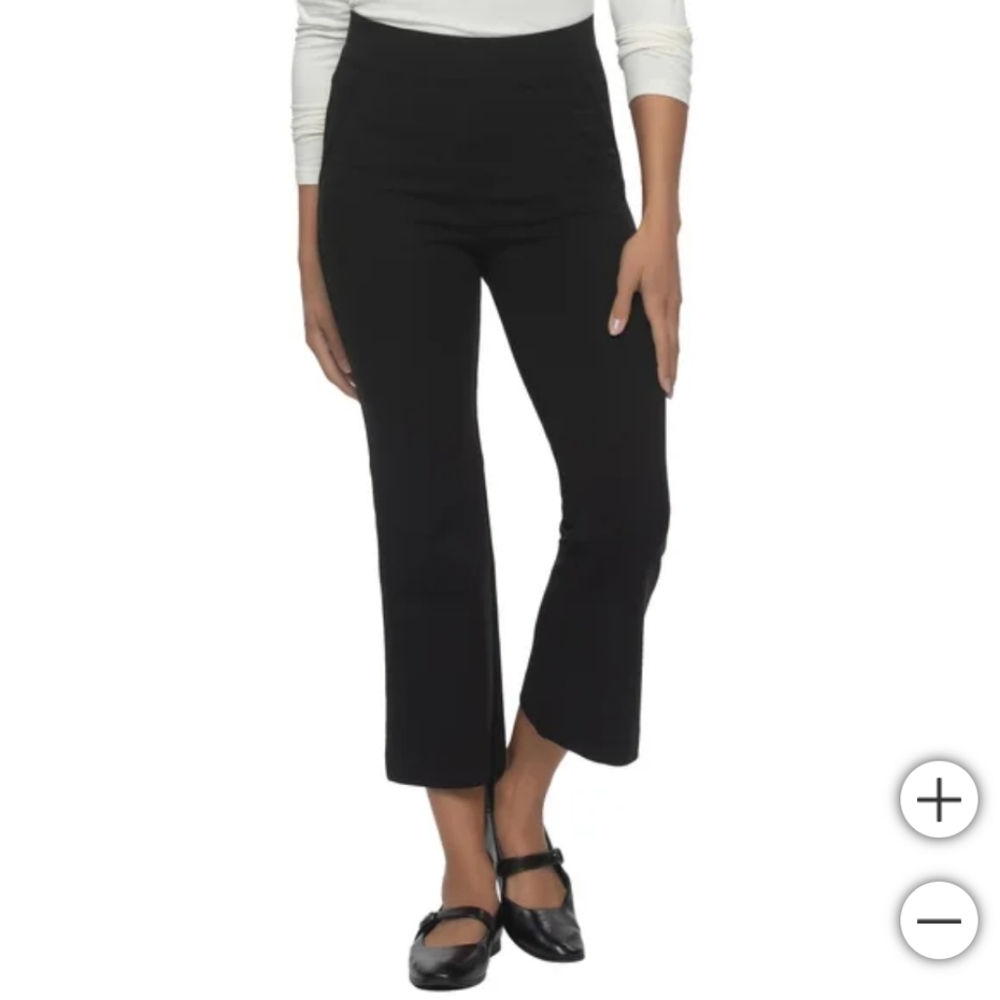 NWT Felina Women's Tummy Control Kick Crop Pant Black